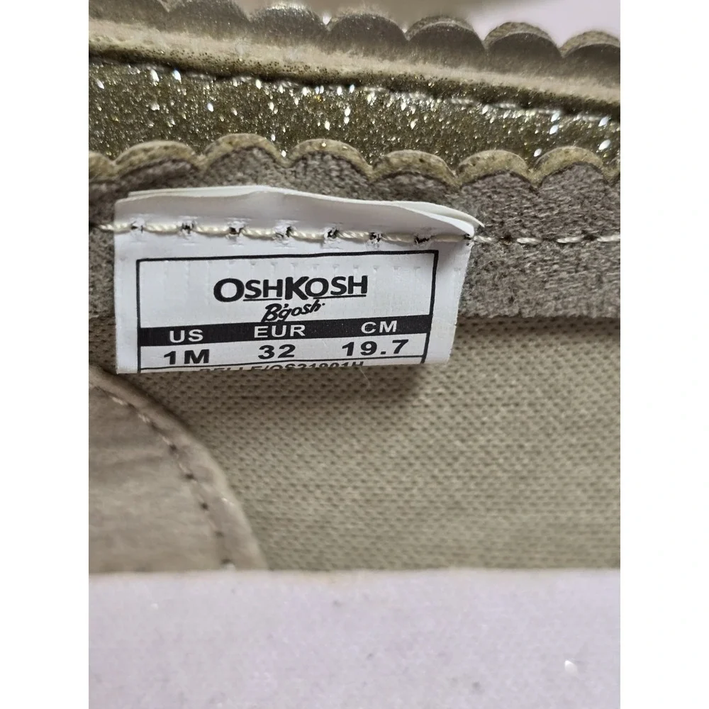 Osh Kosh B'gosh‎ Belle Gold Glitter Sparkle Slip On Espadrille Shoes Adorable 1